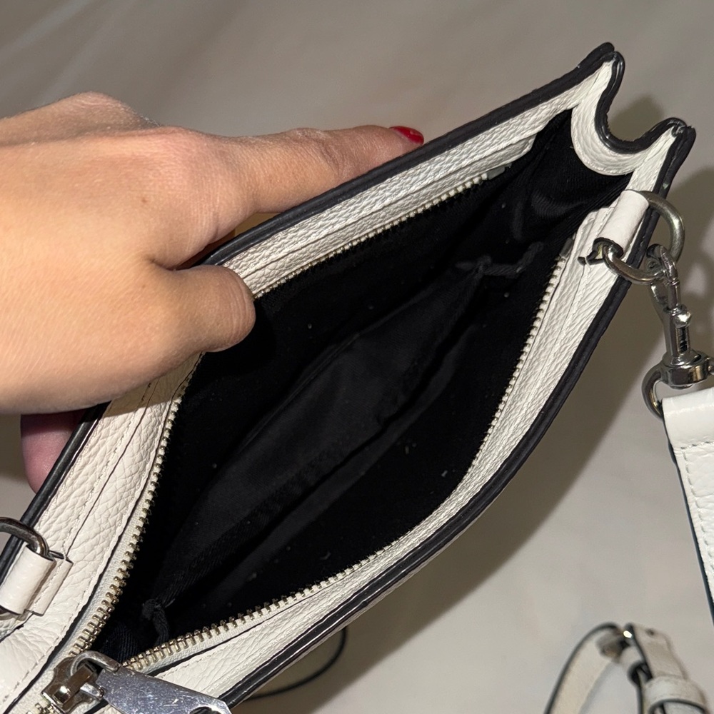 Rebecca Minkoff White Pebbled Leather Crossbody Bag - Picture 8 of 8